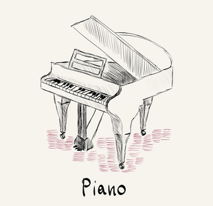 素描钢琴照片