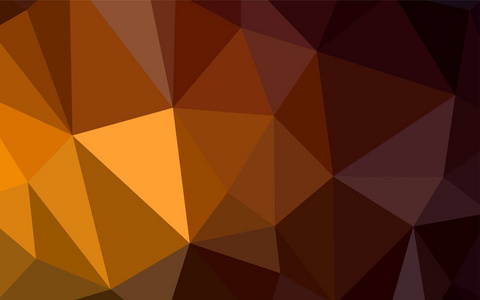深橙色矢量三角形马赛克模板。带有三角形的现代抽象插图。全新的商务设计风格