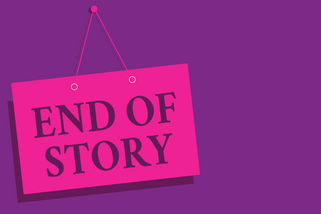 概念手写显示故事的结尾.