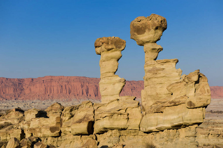 Ischigualasto 的潜水艇, 砂岩形成, 圣胡安, 阿根廷。宣布教科文组织世界遗产遗址和主要旅游目的地