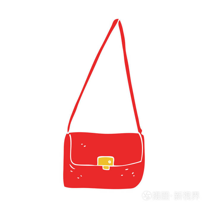 手提包的扁平颜色插图插画-正版商用图片08oxhg-摄图新视界