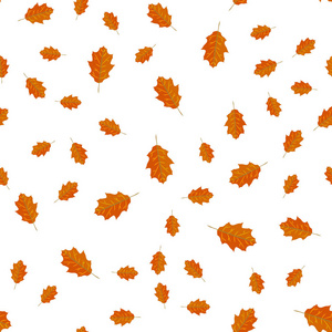 秋季黄叶的无缝图案随机