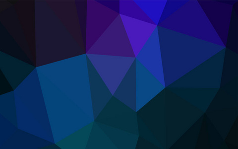 深蓝色矢量抽象多边形模板。闪闪发光的抽象插图与优雅的三角形。全新的商务设计风格