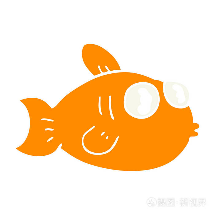 纯色风格动画片鱼