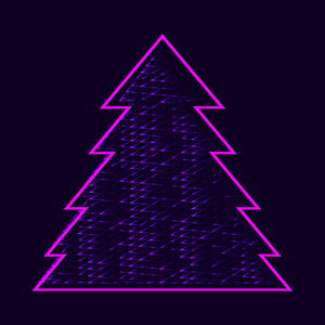 圣诞树。矢量插画
