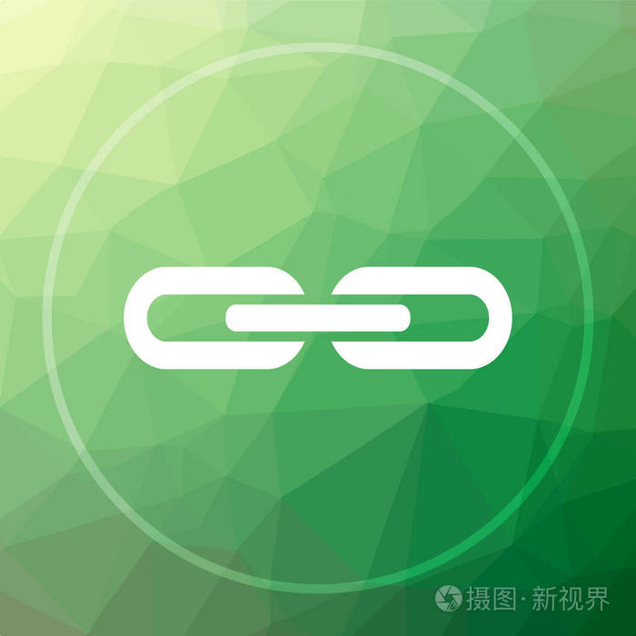 链接图标链接网站按钮绿色低聚背景