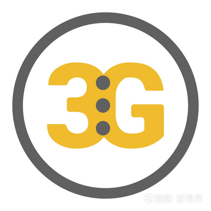 带信号强度点的平面3g 矢量标志