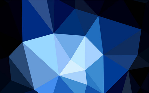 深蓝色矢量闪亮三角形背景。明亮的彩色插图与三角形。全新的商务设计风格
