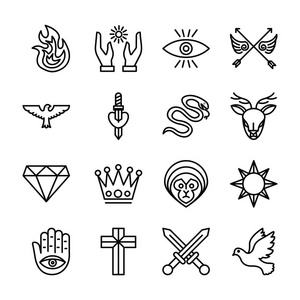 设置纹身线图标照片