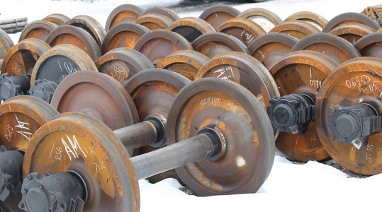 车轨延时在轨轨道车车轮照片