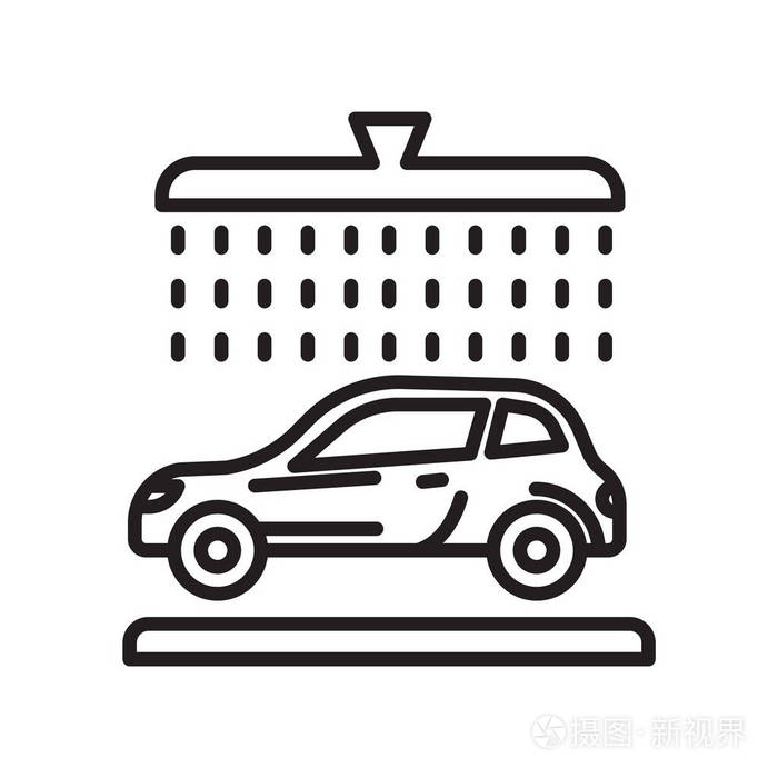 白色背景上的洗车图标矢量符号和符号插画-正版商用图片08q1vc-摄图新