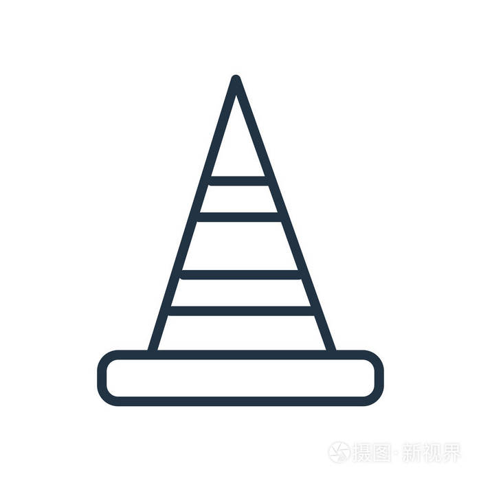 锥图标矢量被隔离在白色背景上锥形透明符号
