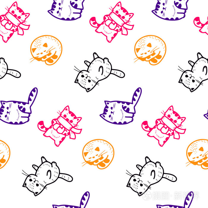 可爱的卡通小猫图案