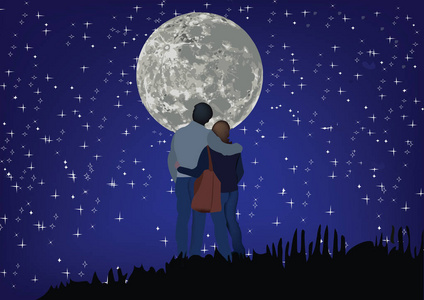 有月亮和梅花图片