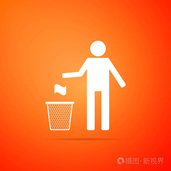 回收符号.垃圾可以签字.扁平设计.矢量插图