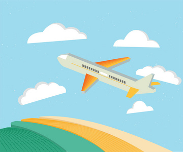 飞机在蓝色的背景图片