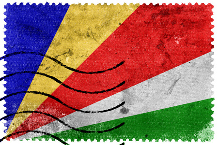 塞舌尔群岛旗帜旧邮票