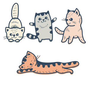 可爱的卡通小猫照片