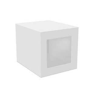 空白纸盒包装用塑料窗。向量