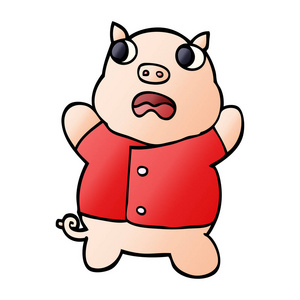 动画片涂鸦滑稽的猪