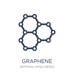 时尚平面矢量石墨烯图标在白色背景上从人工智能, 未来技术收集, 矢量
