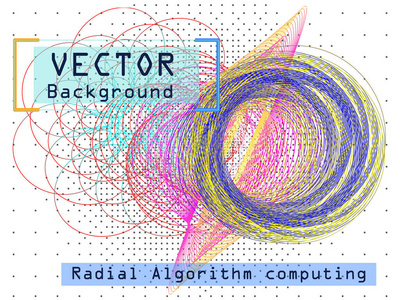 径向算法计算。人工智能密码学。矢量插图。大数据