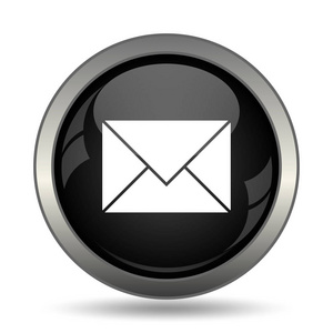 电子邮件图标。白色背景上的互联网按钮