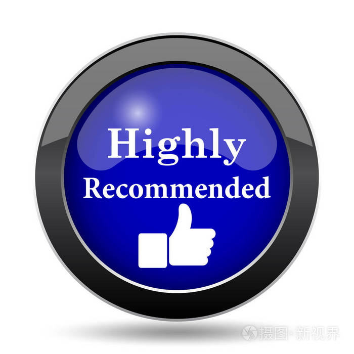 强烈推荐的图标白色背景上的互联网按钮