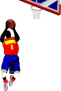 篮球运动员。矢量插画
