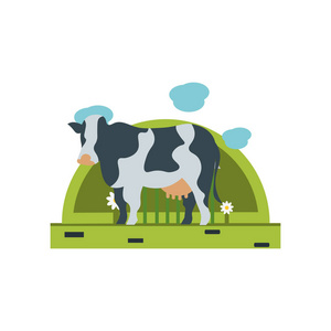 母牛图标矢量隔离白色背景为您的 web 和移动应用程序设计, 奶牛徽标概念