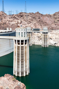 压力钢管塔胡佛水坝, 亚利桑那, 内华达, 美国