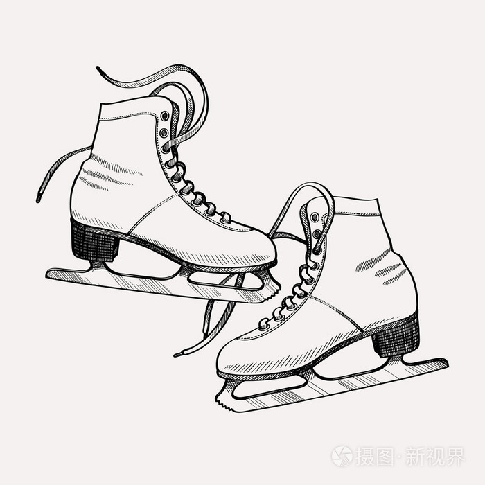 摄图新视界 插画 运动,体育 经典的冰刀.eps