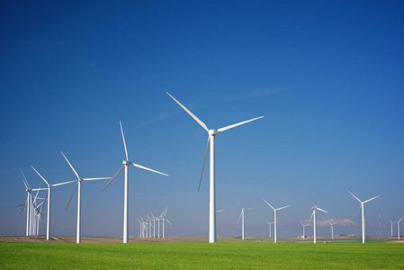风车的电力生产，西班牙阿拉贡自治区萨拉戈萨省