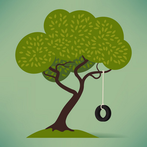 颈椎歪卡通歪的树照片