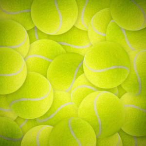 很多的充满活力的网球
