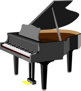 大钢琴音响音乐乐器矢量插画图像