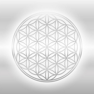 珍爱生命生命之花, 银色背景银眼符号照片