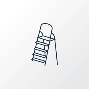 梯子图标线符号。时尚风格的优质隔离楼梯元素