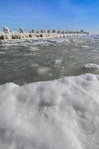 冻结冰海洋海岸极地冬季