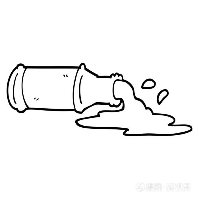 黑白动画片洒啤酒