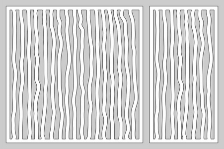 用于切割激光或绘图仪的装饰卡集。涂鸦线图案面板。激光切割。比率 1211. 矢量插图