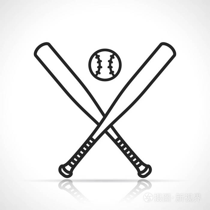 棒球或垒球图标的矢量插图
