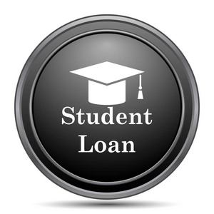学生贷款图标, 黑色网站按钮白色背景
