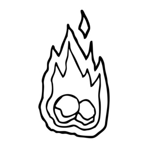 线条画动画片燃烧煤照片