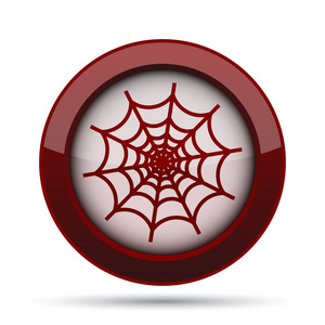 蜘蛛网图标。白色背景上的互联网按钮