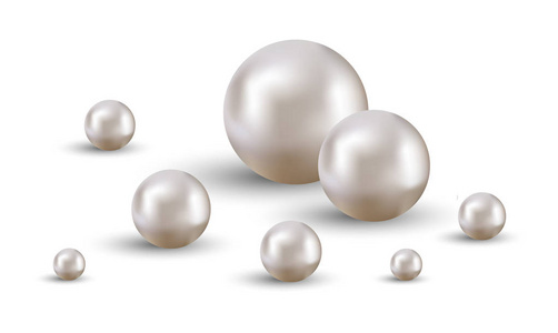 珍珠与光效果查出的白色背景, 向量例证