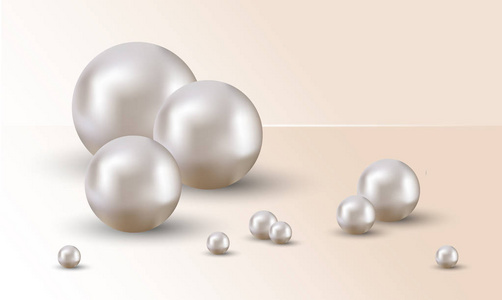 珍珠与光效果查出的白色背景, 向量例证