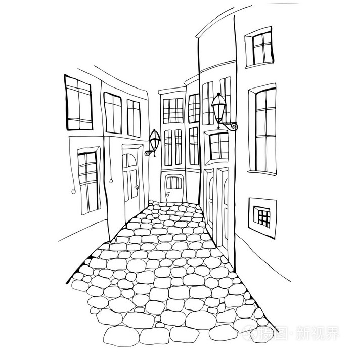 美丽的街道插画-正版商用图片08stm1-摄图新视界