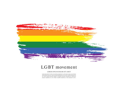 萨摩亚官方旗彩虹旗, lgbt 运动, 矢量插图, 画笔描边背景照片