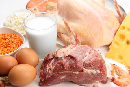 高蛋白质的食物照片